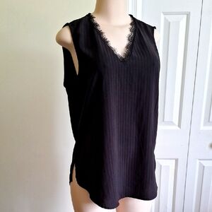 Adrianna Papell Black Sleeveless Blouse
